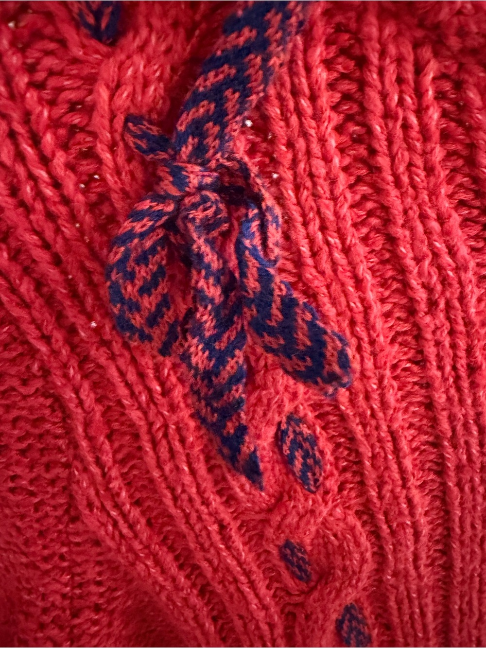 The Reeds Red Cable-Knit Crew Sweater - Picture 2 of 5